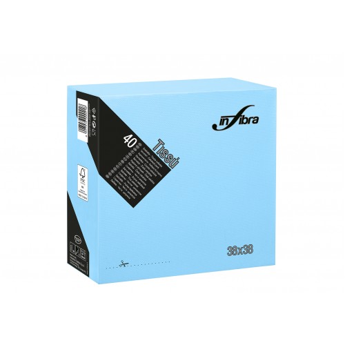 Χαρτοπετσέτες πολυτελείας PUNTA PUNTA, 40 χαρτοπετσέτες, Δίφυλλη, σιέλ, 38Χ38 (1282/c/CELESTE)