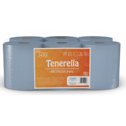 Βιομηχανικό ρολό Tζάμπο / χειροπετσέτα, 6 ρολά, Δίφυλλο,  μπλέ, 648μέτρα (160/Ν)