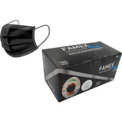 Μάσκα Προστασίας Μιας Χρήσης Χειρουργική Τύπου  Μαύρη (2065/50md/BLACK)